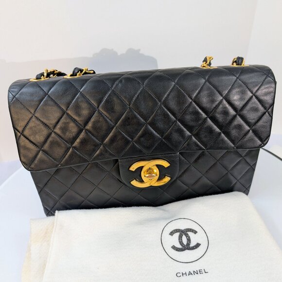 Chanel Vintage Black Series 3 Classic Maxi Calfskin Single Flap Bag - Picture 16 of 16